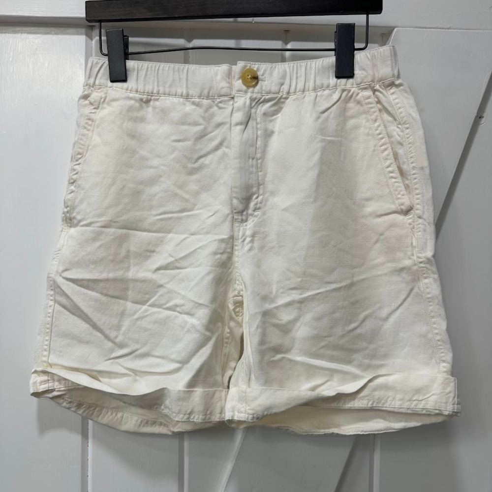 Alex Mill Womens Shorts Size Small Linen Blend Pull On Cuffed High Wasit Preppy